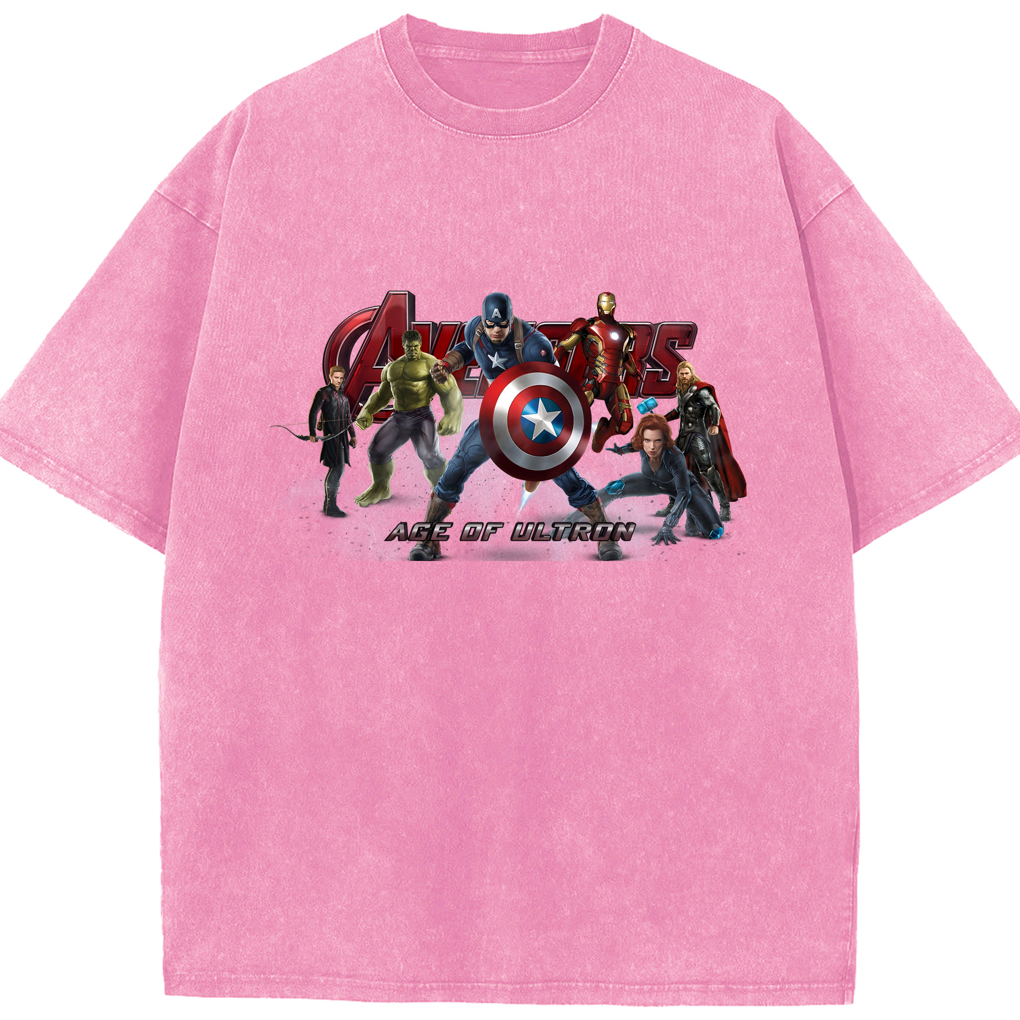 （画像用） アベンジャーズ The Avengers 綿100% ヴィンテージ風 半袖Tシャツ（フロントプリント）